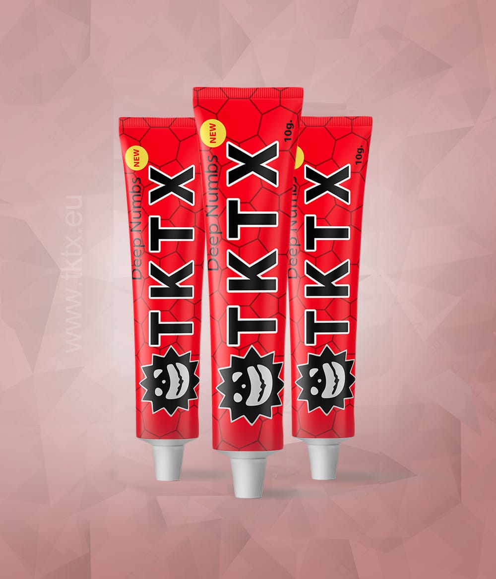 TKTX Red 40% Numbing Cream – Maximum strength tattoo numbing cream for painless tattoo sessions, microneedling, and laser treatments.